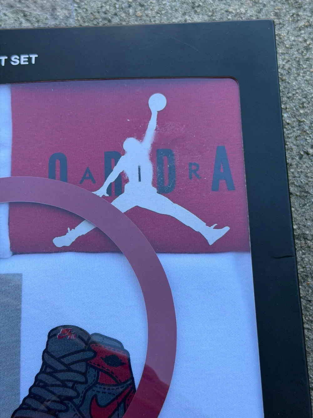 Jordan First-Year Bodysuit and Blanket Set - Red, White, Black